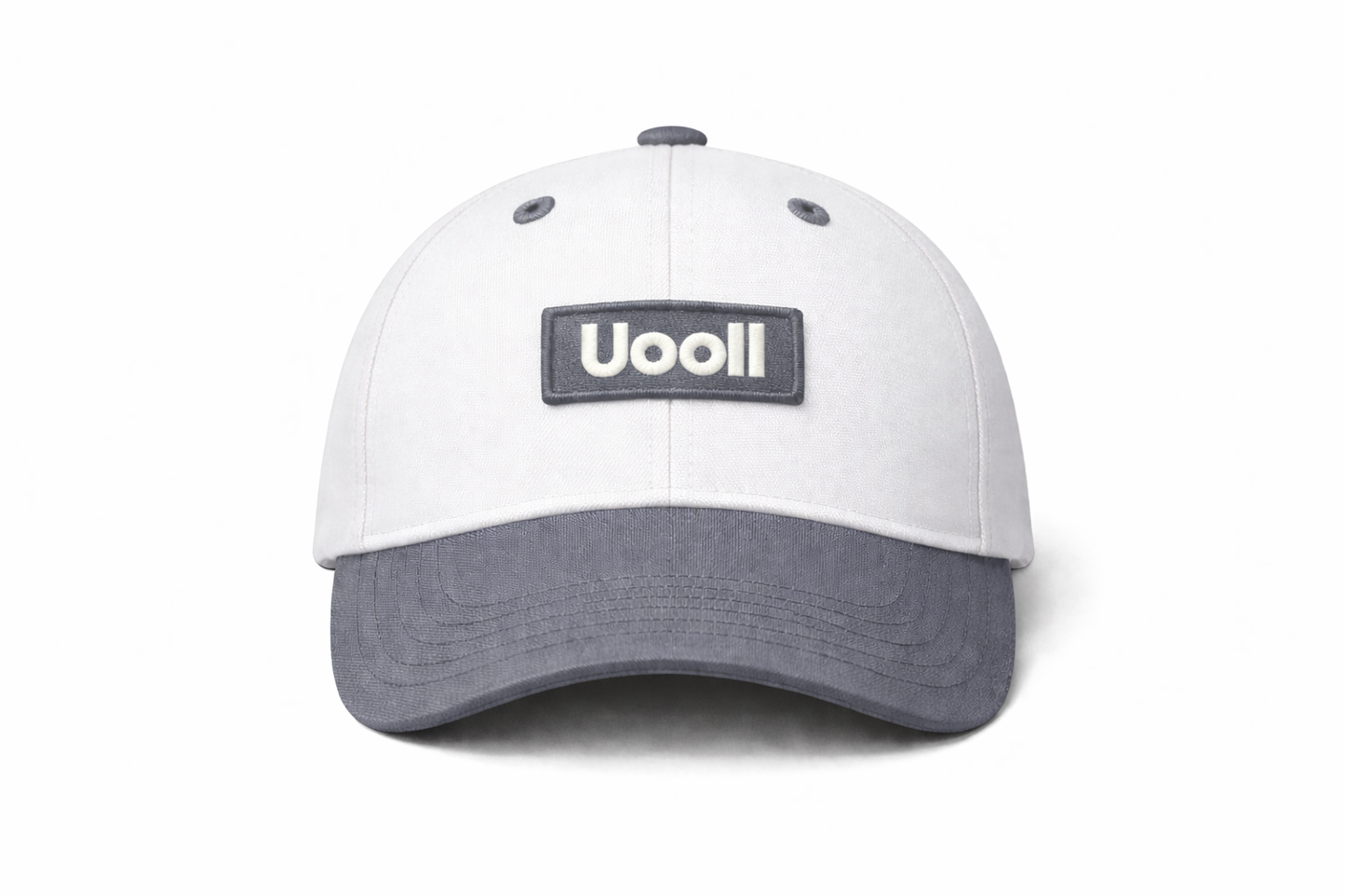 Contrast 6-Panel Ball Cap_Bright White · Steel Gray